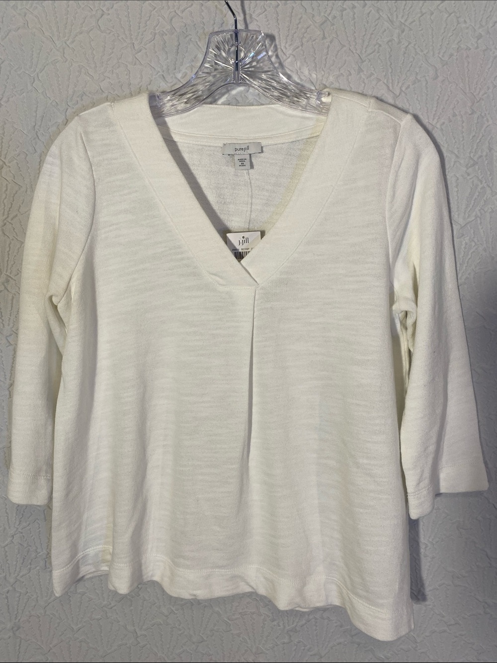 J. Jill Cream V-Neck Sweater